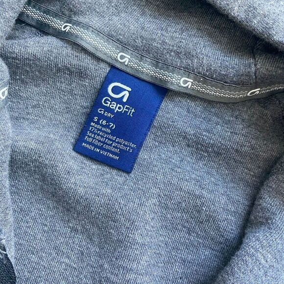 GapFit Toddler Fit Tech Moisture-Wicking Gray Heather Hoodie, Small 6/7 - Picture 8 of 8
